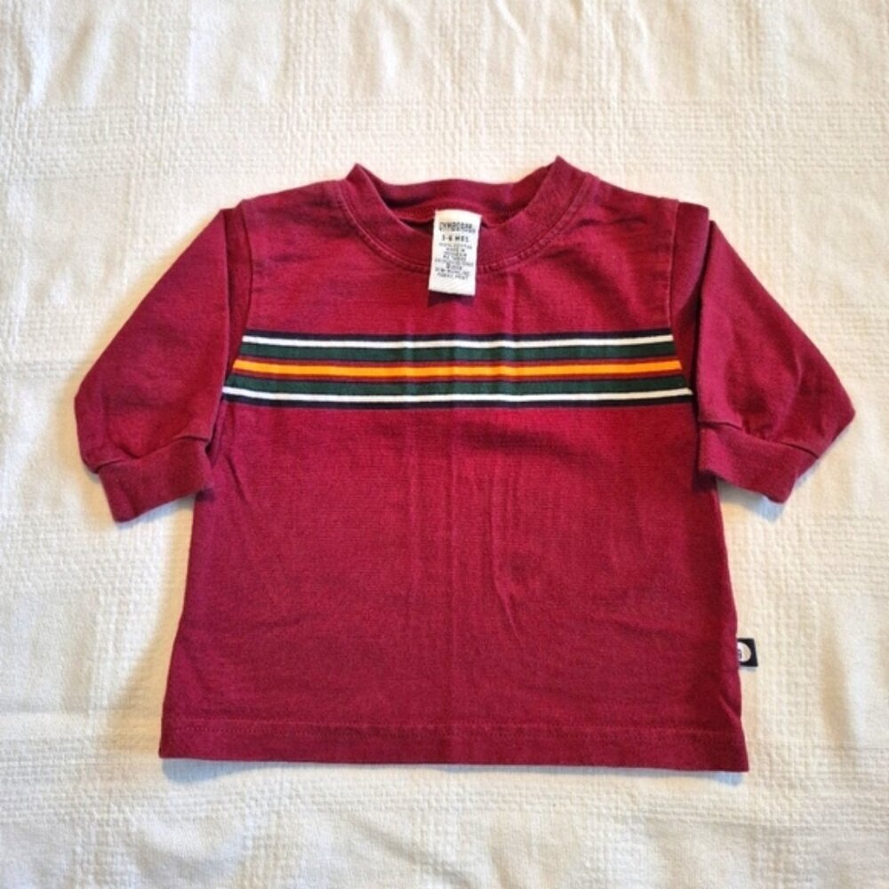 Gymboree boys size 3-6 months maroon long sleeve shirt 2002 line